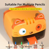 Taille-crayon électrique semi-automatique Tiger robuste avec arrêt automatique, 3 modes, grande capacité de récupération des copeaux pour l'école et le bureau