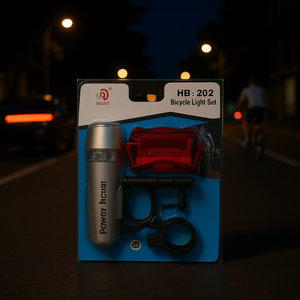 Power Beam <b>Bicycle</b> <b>Light</b> Set Front And Rear LED Bike <b>Lights</b> With Mounting Bracket For Cycling Safety - Product Image 3