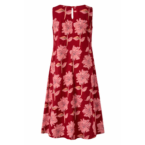 Vestido de Mujer con Cintura Natural, 100% Algodón, Estampado Geométrico, Sin Mangas, Largo hasta la Rodilla, Informal, Ligero, Corte Ajustado, para Verano - Product Image 6