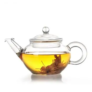 250ml Heat-resistant glass flower tea pot with filter wholesale small flower drinking kettle