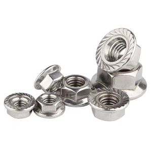 Écrous à bride Huawu en acier inoxydable 304 M3-M20 DIN6923, écrous hexagonaux dentés antidérapants à verrouillage pour l'industrie de la construction - Product Image 2