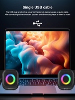 Control de Volumen, Función de Micrófono, USB Plug-and-Play, Alimentación, LED RGB, Compatible con Entrada de Auriculares para Computadora