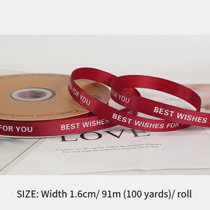 1.5cm 0.6 pouces Rubans de satin colorés rouges pour bouquets floraux, gâteaux, coffrets cadeaux et desserts-Rubans de fil de haute qualité - Product Image 6