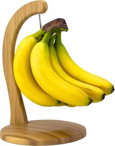 Totally Eco-Friendly Tropical Style Banana Holder Wooden Standing Banana Stand Hanger Countertop Fruit <b>Storage</b> - Product Image 1