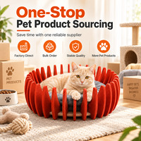 Lit pour chat rond en feutre OEM en gros, Nid moderne pour animaux de compagnie avec coussin doux, Couleur et taille personnalisables, Emballage