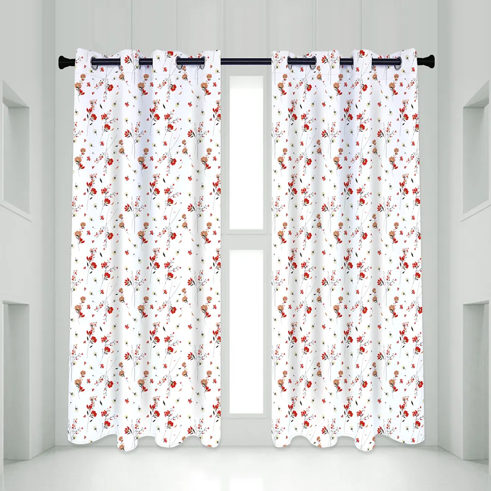 Hot design customized digital printed florals fabric custom drapes curtains blackout for windows living room