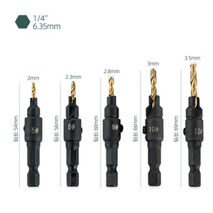 ชุดดอกสว่านเจาะรูแบบหกเหลี่ยม 5 6 8 10 12 สำหรับโลหะที่ไม่ใช่เหล็ก - Product Image 2