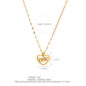 Kalung Trendy 2026 Minimalis Hipoalergenik Perhiasan Baja Anti Karat 316l Lapis Emas 18k PVD Kalung Hati untuk Wanita - Product Image 6