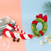 Grosir Gantungan Kunci Bulat Natal Lucu Boneka Hiasan Bola 4 Inci Lembut Kawaii Hadiah Anak OEM