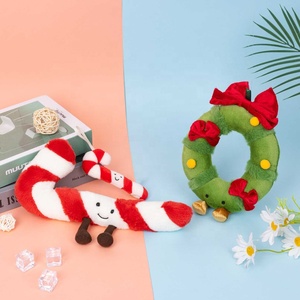 Porte-clés en peluche rond de Noël mignon de 4 pouces, boule décorative, poupée douce Kawaii, cadeau pour enfants, vente en gros, OEM - Product Image 1