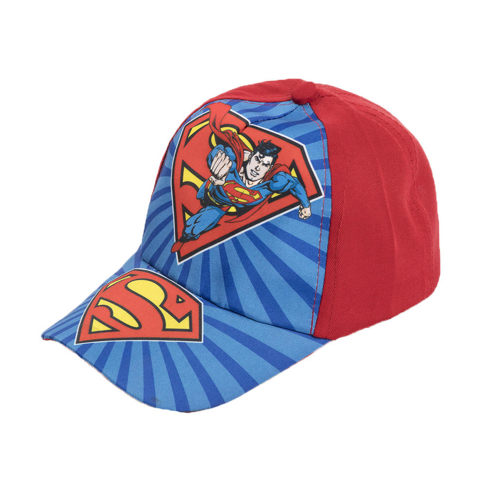 Gorro de tela Aml, Superman, azul y rojo.