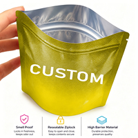 Sacs d'emballage refermables en Mylar anti-odeur avec fermeture éclair, imprimés sur mesure, holographiques, pour bonbons, biscuits, fleurs, gommes, aliments, 3,5g, 7g, 14g, 28g