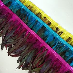 激安セール ダイレクト染め 天然オンドリ尾羽根 トリムフリンジ コークボア カーニバル パーティー コスチューム ドレス デコレーション用 - Product Image 5