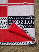 Red Stripe 100% Cotton Modern Eco-Friendly Beach Towels Custom Logo Comfortable Jacquard Large Sand Free