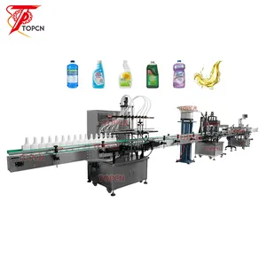 TOPCN 8 Heads PET Bottle Liquid Fuel Treasure Oil Filling and Capping Labeling Machine Fully Automatic