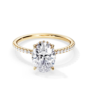 Anello MaiYi con Diamante Sintetico CVD da 3 Carati, Taglio Ovale, Halo Nascosto, Oro Rosa 14K, Anello di Fidanzamento, Anello Moissanite per Donne - Product Image 3