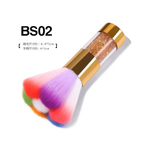 Brocha de base plana líquida única de maquillaje <span class=keywords><strong>Kabuki</strong></span> de plástico largo negro y dorado de etiqueta privada de alta calidad - Product Image 4
