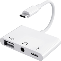 USB C zu USB Adapter, 3 in 1 USB C zu USB ein OTG Adapter mit 3,5mm Kopfhörer Audio Jack und Schnell ladeans chluss, USB-C Splitter