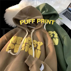 CUSTOM Men's Clothing Manufacturers 3d Embossed Cotton Premium Hoodies Oversized Design Puff Print Hoodie Unisex