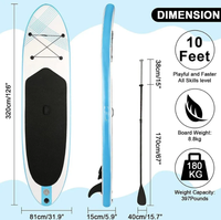 Planche à pagaie gonflable personnalisée avec logo, technologie Drop Stitch et coussin EVA, en PVC, sac inclus – Stable et durable