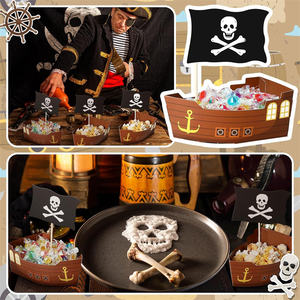 Bandejas Desechables de Papel para Servir Alimentos, Diseño Personalizado, Decoración para Fiestas, Carnavales, Temática Tropical, Piratas - Product Image 4