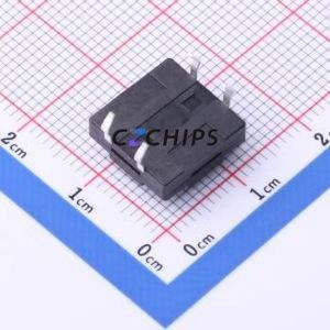 TS-KG10D-BB50F Tactile Switch Through hole Component THT,12x12mm Switch Single Pole Single Throw Round Button 2.5N Through Hole - Product Image 2