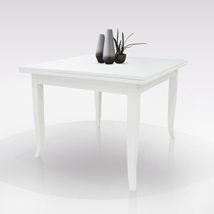 Table en forme de livre blanche patinée 100x100 cm - Product Image 1