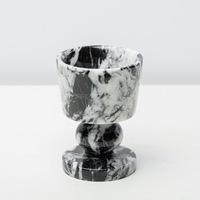Ensemble de bougeoirs modernes en marbre naturel poli et travertin, forme de gobelet, en pierre, pour hôtel, villa, décoration intérieure - Durable