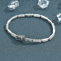 Bracelet en argent 925 fin avec zircone cubique, chaîne scintillante, résistant à l'eau, sans ternissement, bijoux simples pour femmes, meilleur cadeau pour petite amie