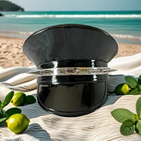 Chapeau de capitaine noir verni à longues pointes cloutées, style punk gothique, pour fêtes, vente en gros