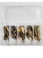Kit de leurres métalliques assortis avec boîte à pêche, ensemble d'appâts rotatifs réfléchissants pour la pêche au bar, à la truite, en eau douce et en eau salée