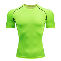 T-Shirt de Compression Athlétique Personnalisé Lanyu pour Hommes, Séchage Rapide, Coupe Ajustée, Course à Pied, Sport Actif, Manches Courtes, Fabrication