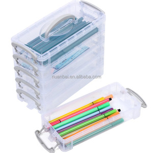 6 Túi Đựng Bút Chì Có Thể Xếp Chồng Di Động Hộp Đựng Đồ Dùng Văn Phòng Hộp Đựng Bút Chì Vẽ Tranh Hộp Đựng Văn Phòng Phẩm Cho Trẻ Em - Product Image 4