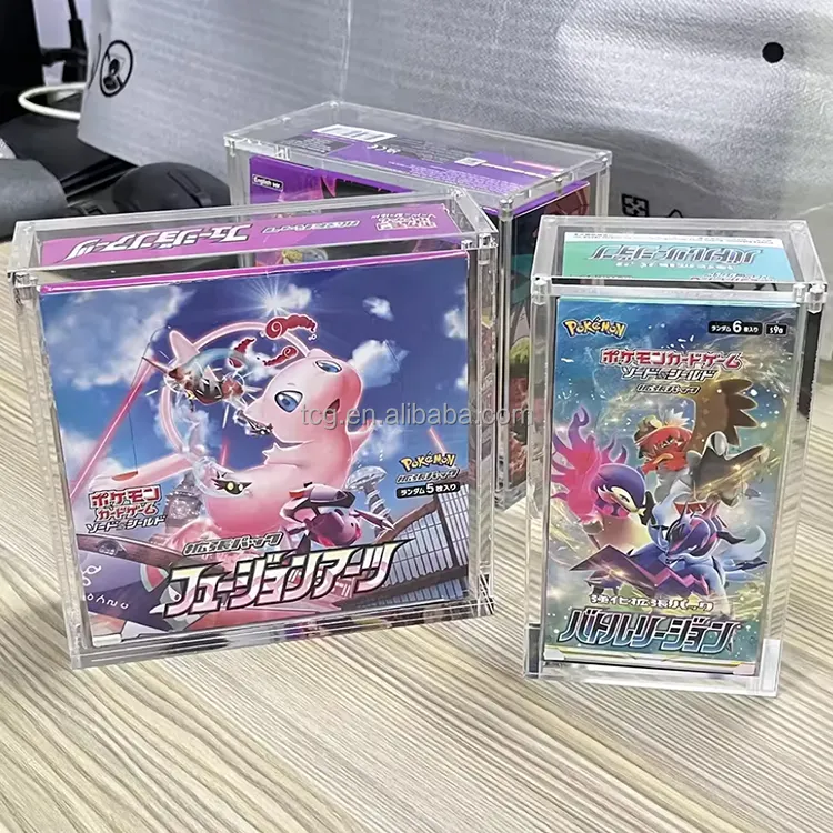 TCG Großhandel benutzerdefinierte Karten spiel-Spiel Funko Pop MTG 1. Auflage Pokémon Karten EN JP Booster-Kiste Acryl-Display magnetisches Gehäuse