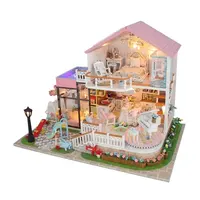 Miniature Doll House for Girls, Wooden Toy, Villa Style