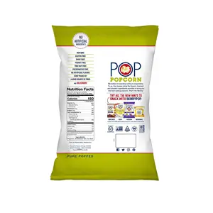 Grosir tas segel punggung kelas makanan cetak kustom paket makanan ringan tas kemasan aluminium plastik Popcorn kantong bantal Popcorn