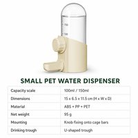 Bouteille d'eau pour petits animaux 100ml 150ml transparente anti-fuite pour oiseaux et hamsters avec échelle visible à fixer sur la cage