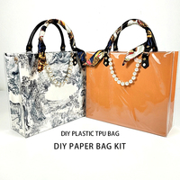 Sac fourre-tout en cuir transparent TPU pour filles, kit de bricolage à la mode, avec fermeture éclair, pour usage quotidien, vente en gros à prix réduit