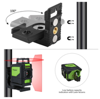 Huepar 901CR ligne transversale horizontale à 360 degrés auto-nivelante, mode multi-impulsions extérieur 5 lignes niveau laser à faisceau rouge