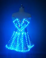 Jupe LED Lumineuse Colorée Créative pour Femme, Idéale pour Soirées, Bars et Spectacles Scéniques – Costumes Lumineux Argentés