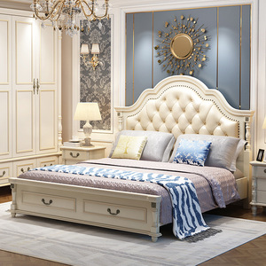 Letto Matrimoniale in Legno di Pino Massiccio Stile Americano di Lusso, 1,8 Metri, Design Moderno e Minimalista per Camera da Letto Principale - Product Image 2