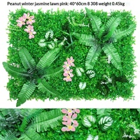 Dinding Tanaman Rumput Buatan Latar Belakang Bunga Sutra Plastik Gaya Pastoral HHCP468 Simulasi Tinggi Tahan Api Tahan UV