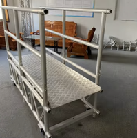 Système d'éclairage de scène et de présentation robuste en alliage d'aluminium argenté avec roues mobiles 2000x1500x810mm