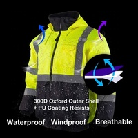 Vêtements de travail haute visibilité personnalisés de classe 3 ANSI, veste bomber réfléchissante de sécurité imperméable pour l'hiver
