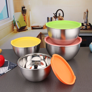 Tazón de Acero Inoxidable para Almacenamiento de Alimentos con Tapa de Goma, para Ensaladas de Frutas y Mezclas, en Oferta - Product Image 4