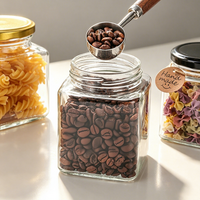 Offre Spéciale – Bocal en Verre Carré avec Couvercle à Vis pour Conserver les Aliments (Cornichons, Miel, Confiture, Fruits, Épices) – 50ml, 100ml, 280ml, 380ml, 500ml, 730ml