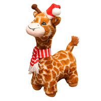 Peluche Kawaii de Noël en coton PP, girafe et cerf de dessin animé, pour enfants, cadeau de vacances, décoration d'arbre