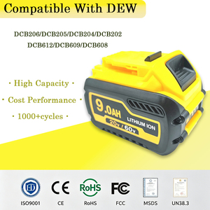 无绳吹叶除雪除尘器割草机电动工具 20V 60V 电池 DCB612 DCB609 DCB606 DCB205 DCB204 DCB202 适用于 DEW - Product Image 1
