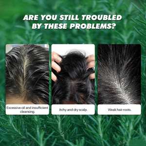 Kit de gommage capillaire naturel à la menthe et au romarin pour un nettoyage en profondeur, un contrôle de l'huile, un renforcement des racines des cheveux, avec peigne - Product Image 3