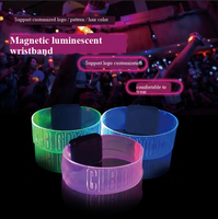 Bracelet LED personnalisé avec logo, bracelet lumineux pour les événements festifs du Nouvel An, concerts, soirées musicales, fournitures pour fêtes, bracelet lumineux